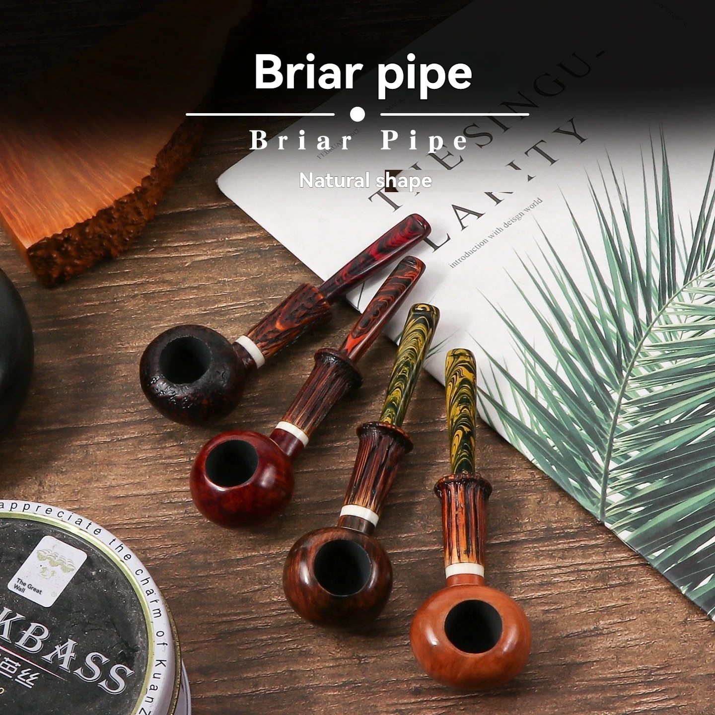 

Курительная трубка из бриара - мундштук Cumberland, диаметр 3 мм, ручная работа из цельного дерева, премиальная мужская трубка для табака.