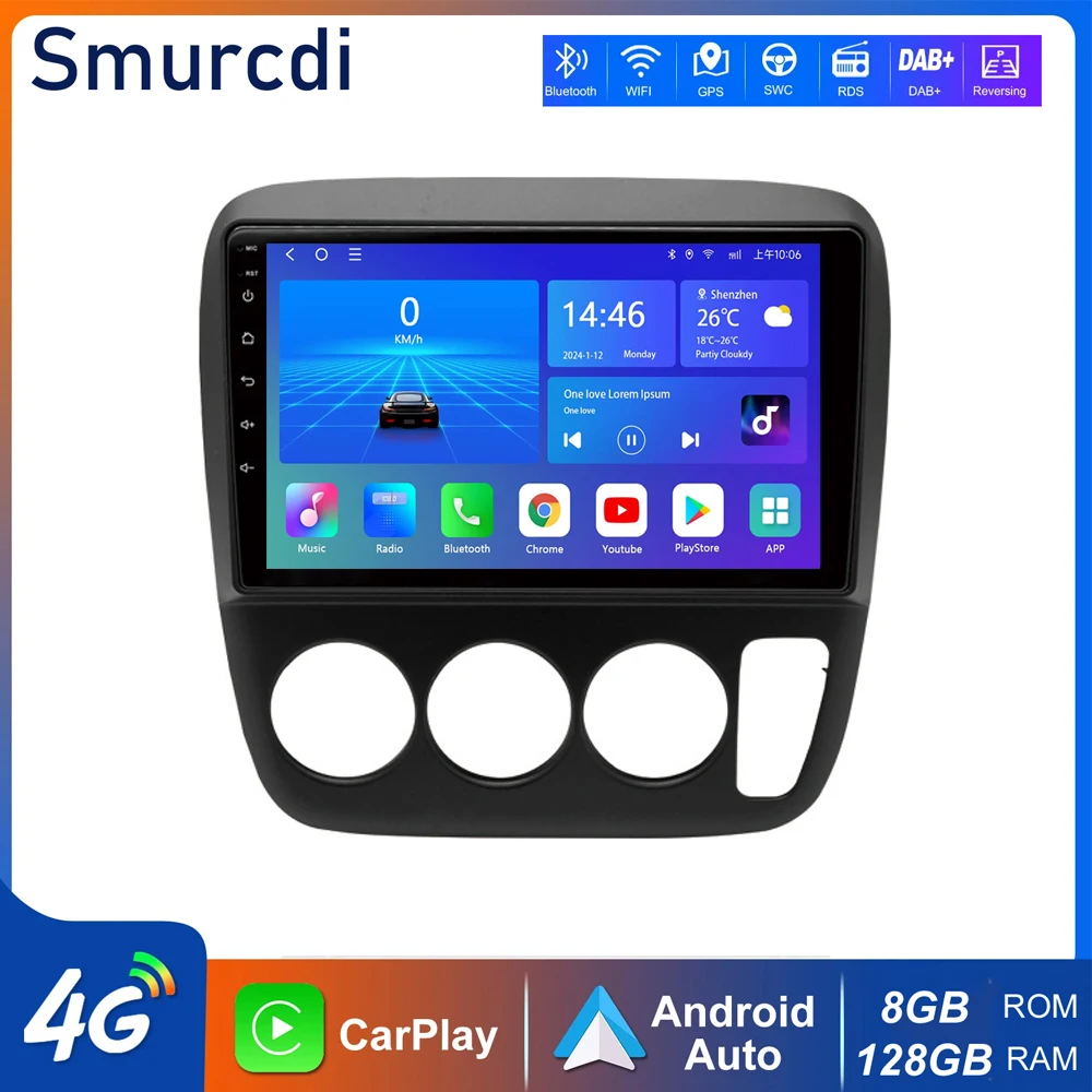 

Android 15 Carplay Auto Car Radio For Honda CRV CR-V 1998-2001 Multimedia Video Player GPS Navigation Autoradio Stereo 2 Din DSP