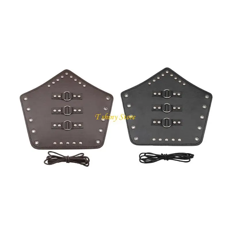 N58F 중세 갑옷 남자 코스프레 손목 Bracers 레이스 업 빈티지 해적 기사 건틀릿