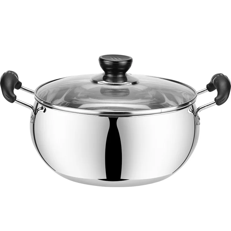 Non Magnetic Stainless Steel Pot, Double Ear Soup Pot, 24CM Thickened Induction Cooker, Pearl Soup Pot Pots for Cooking