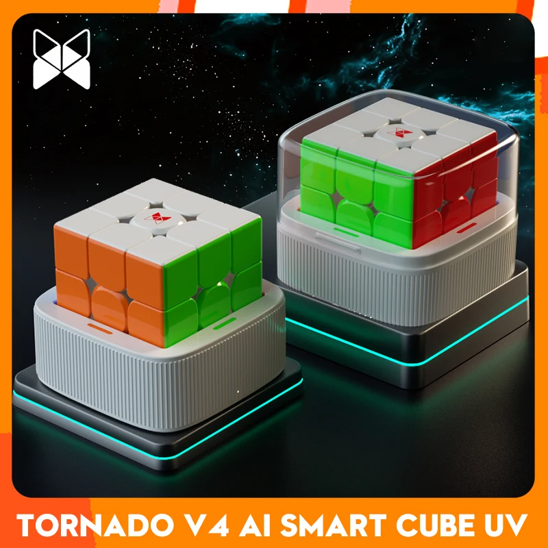 [CubeFun] QiYi X-Man Tornado V4 AI Smart Cube УФ-магнитный магический скоростной куб без наклеек, профессиональные игрушки-непоседа, подарки-головоломки