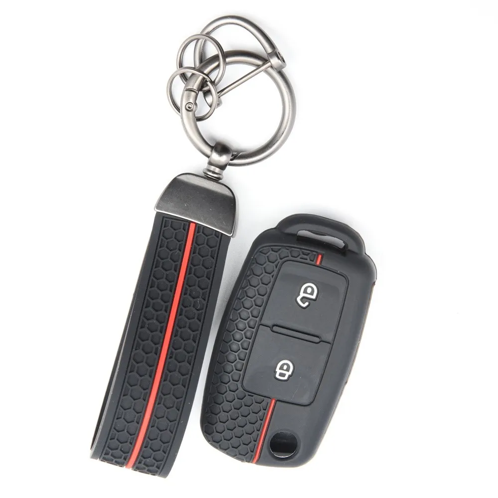 Silicone 2 Button Remote Car Key Shell Fob Case Key Box for Volkswagen Polo Passat B5 Golf 4 5 6 MK5 MK6 Eos Bora Beetle TSI