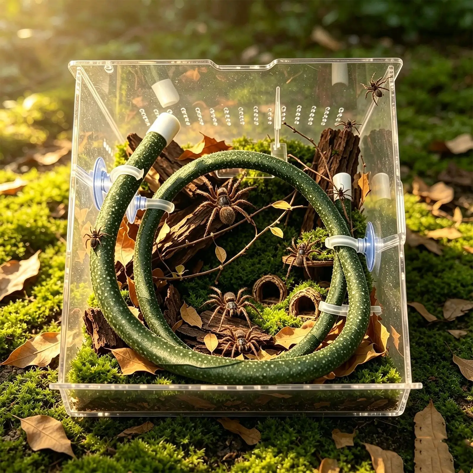 Reptile Vines With Suction Cup Climbing Vine Terrarium Decor Reptile Gecko Tank Bridge Rope For Small Animal Tortoise Turtle