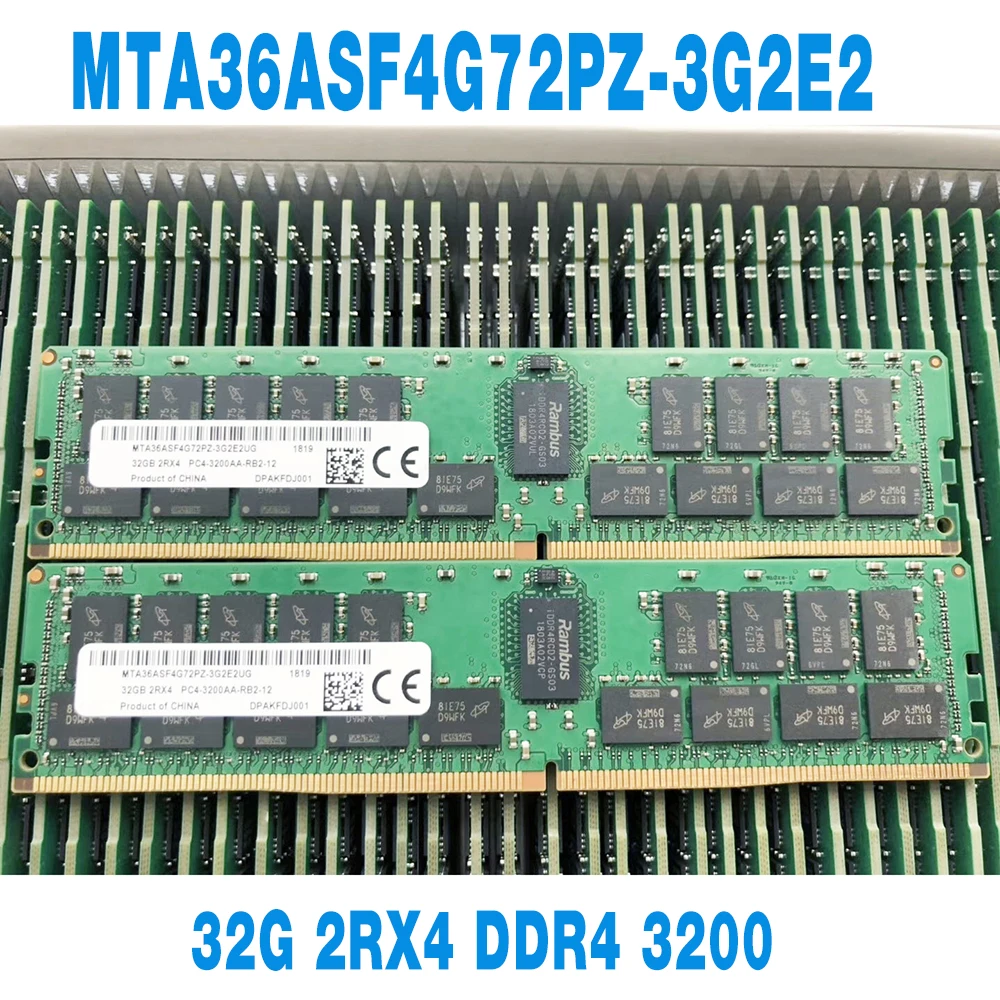 1PCS For MT RAM 32G 32GB 2RX4 DDR4 3200 PC4-3200AA-RB2 Server Memory Fast Ship High Quality MTA36ASF4G72PZ-3G2E2