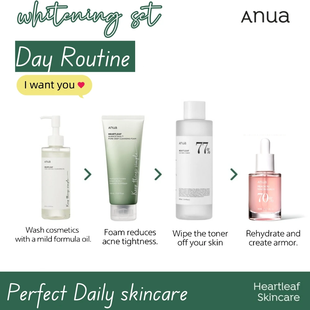 

Whitening set Anua Heartleaf (Centella) 77% Soothing Toner For Face Oil Control Acne Remover Pore Minimizer anua Korea skincare