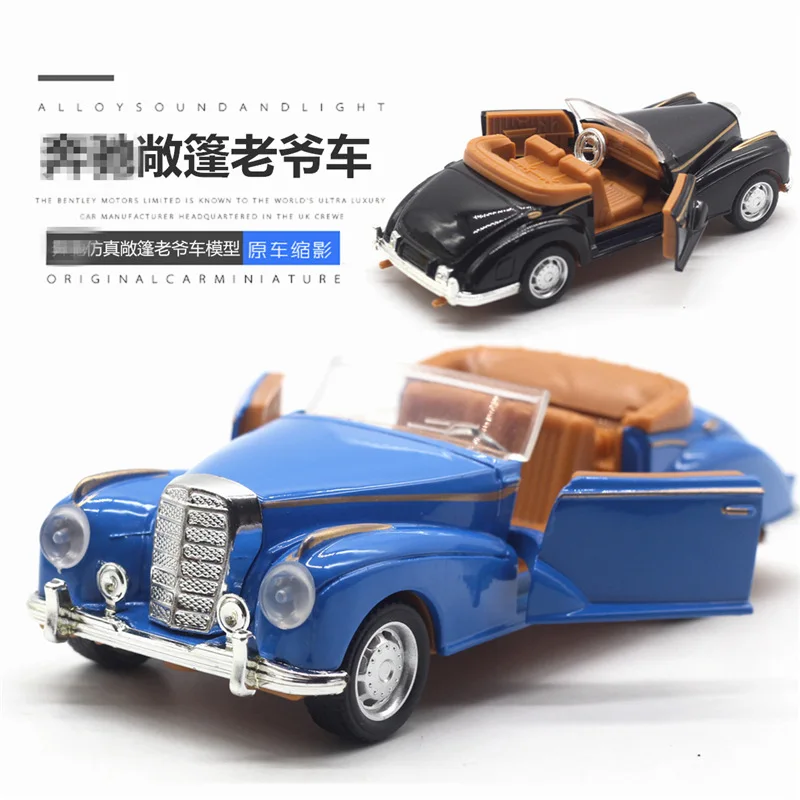 1:36 Retro Convertible Vintage Car Modello di auto in lega Auto in lega Giocattolo Modello classico Nuovo regalo per bambini
