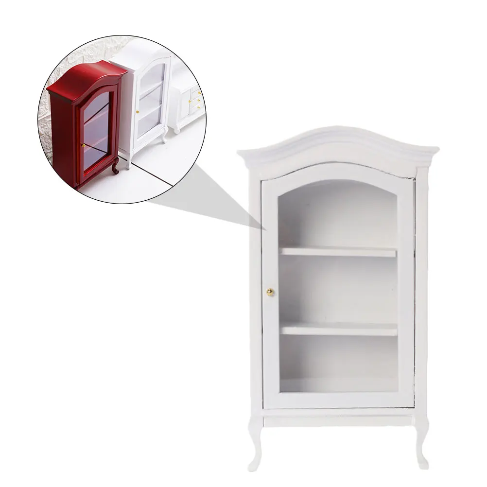 1:12 Handmade Miniature Cabinet Model Furniture Figure Dollhouse Mini Miniature Ornament Cabinet Model White Color