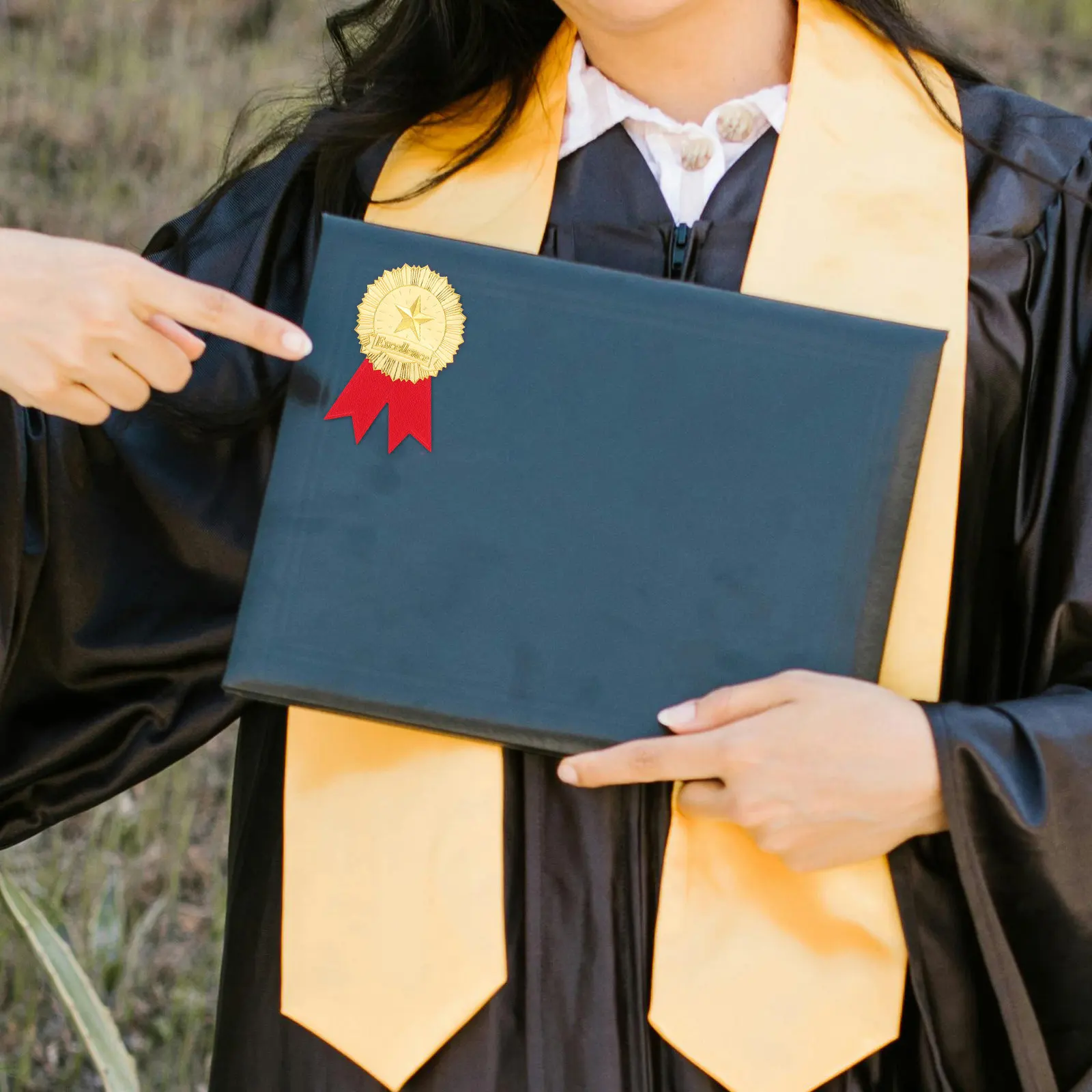 1Set Excellence Sealing Stickers Decorative Certificate Award Stickers Diploma Medals Graduation Achievement Celebration
