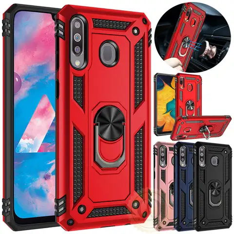 Armor Shockproof Silicone Metal Ring Case For Huawei P30 Pro P20 Lite Y5 Y6 Y7 Pro P Smart 2019 Honor 8A 10 Lite Nova 3e 4e
