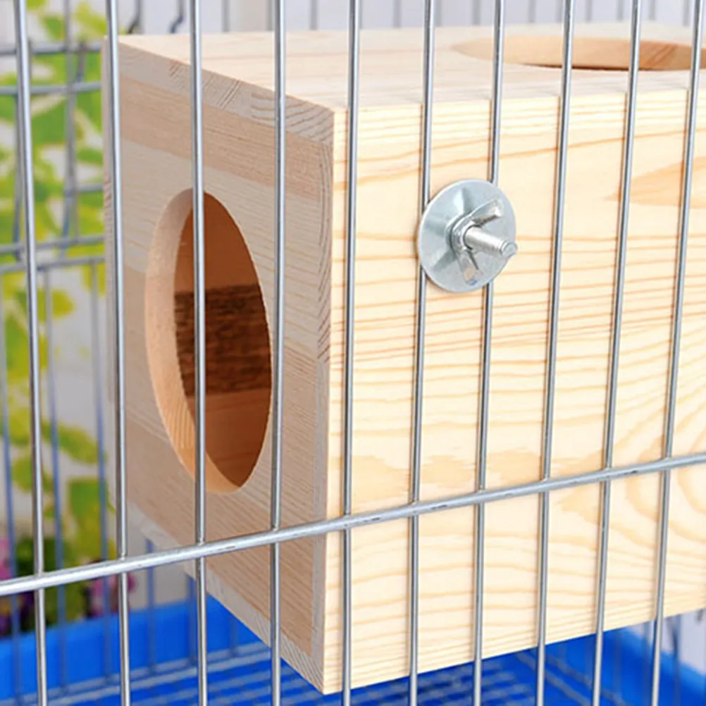 Sturdy Natural Wood Small Pet House Chinchilla Hamster Guinea Pig Indoor Outdoor Nest Bed Safe Non Toxic Cozy Shelter Home