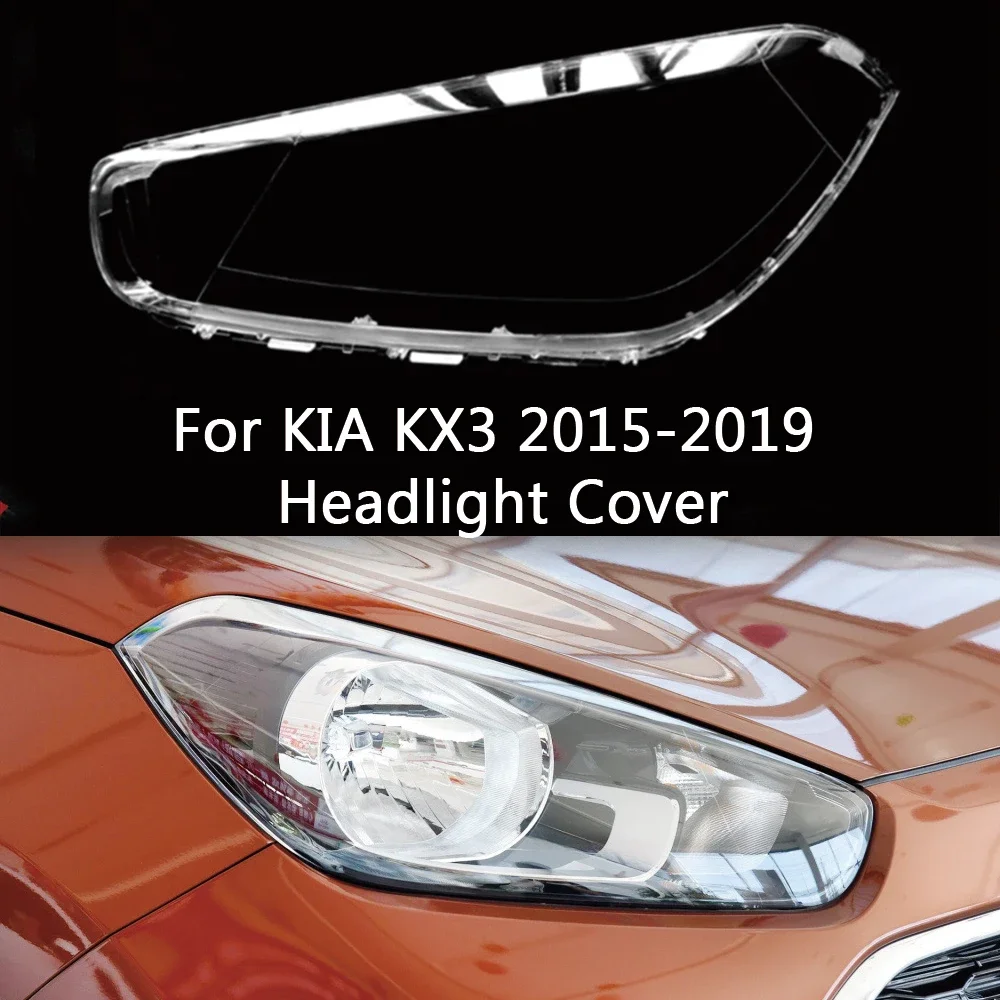 

HTTCY For Kia KX3 2015 2016 2017 2018 2019 front Car Headlight Cover Lens Shell Lampcover Lampshade Headlamp Light mask