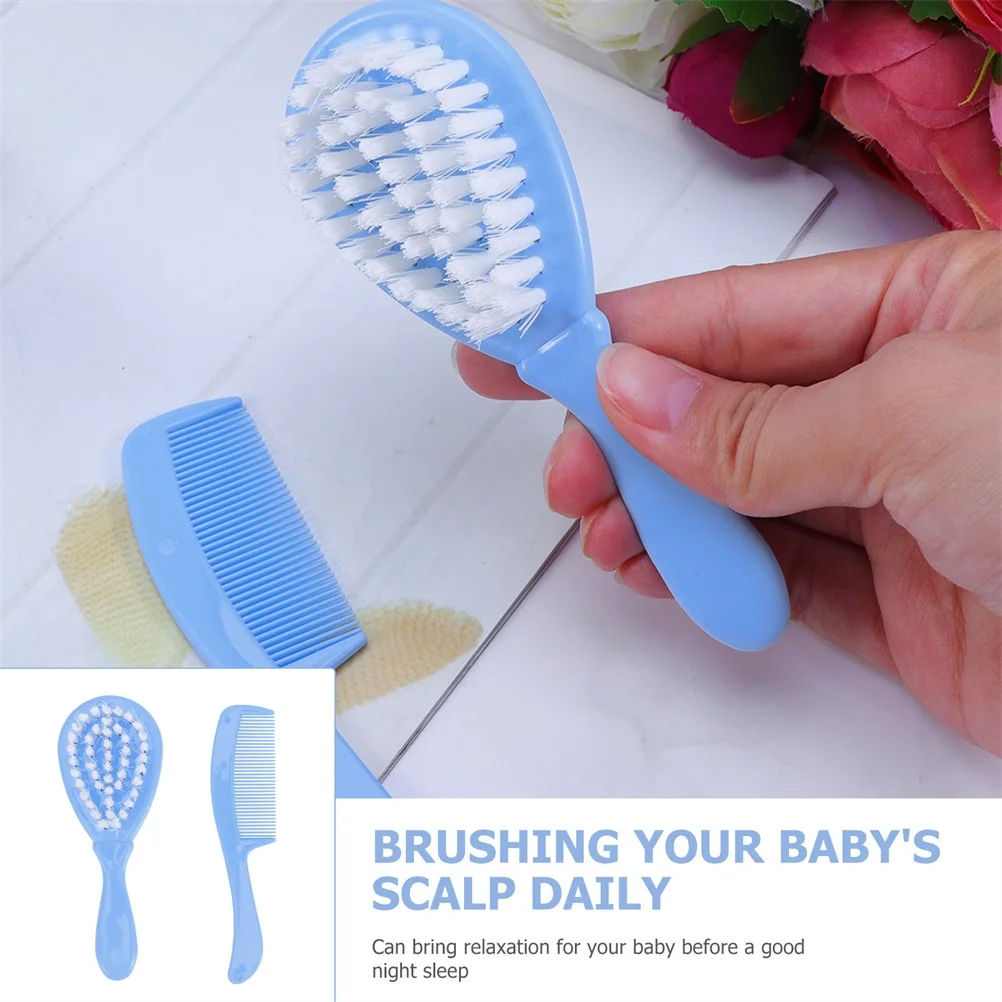 

3Sets Baby Hair Brush Set for Newborns Gentle Massage Cleaning Scalp Itch Relief Promote Circulation Relaxing Bath Time
