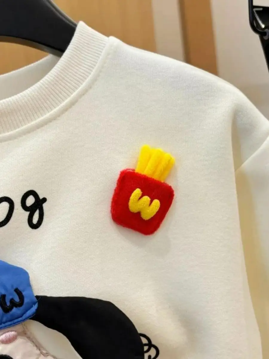 Luźna koszulka dla chłopców z nadrukiem kreskówkowym, jesienna, modna, koreańska, uniwersalna, codzienna bluzka dla dzieci.