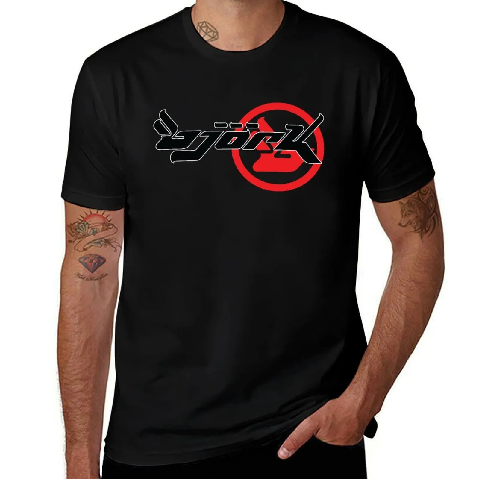Bjork Homogenic Vintage Circle (Red / Black) T-Shirt Casual Basic Street Style T-Shirt