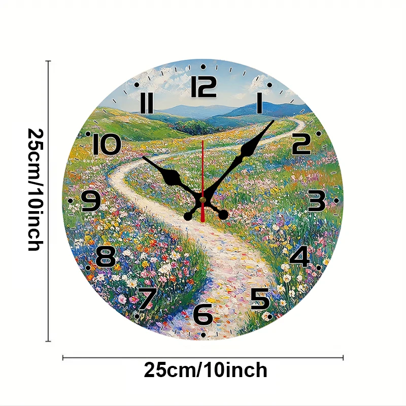 ساعة حائط معلقة صامتة مستديرة خشبية على شكل زهرة، مناسبة لغرفة المعيشة والمكتب وغرفة الدراسة وغرفة النوم وديكور المنزل