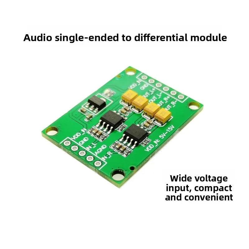 Audio Single-Ended Analog Input to Differential Balanced Analog Output Module Conversion Board Differential