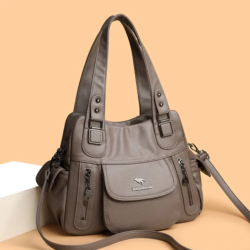 

Новые женские сумки через плечо из ПУ с молнией, универсальные, с внутренним карманом на молнии, большая вместимость, модель 2026 года