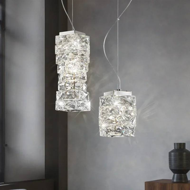 Luxury Chandelier Bedroom Bedside Bar Living Room Dining Gold Decor Single Head Indoor Fixtures Modern LED Crystal Pendants Lamp