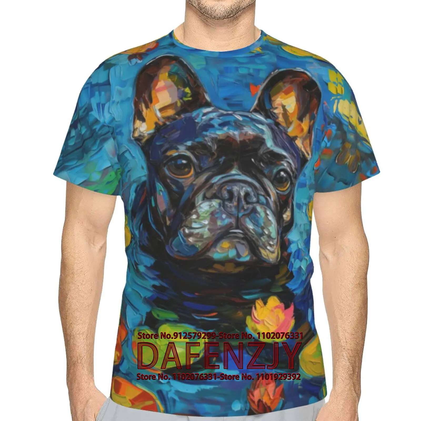 Men's dog T Shirt Summer Short Sleeve Tees Tops Animal Theme Shirt Anime Graphic Shirt