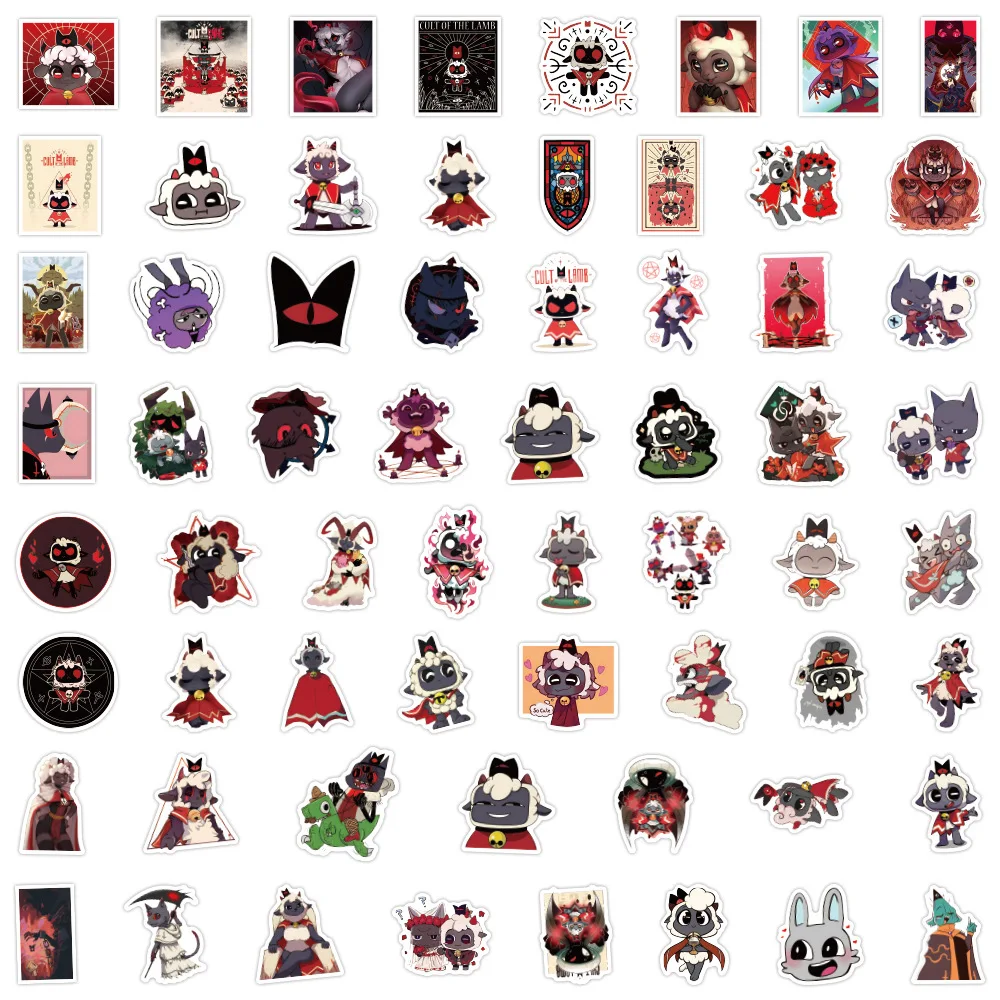 10/50/120PCS Cult of the Lamb Stickers Lovecraftian Game Graffiti Decoration Suitcase Fridge Laptop Guitar Bike Cartoon Decals