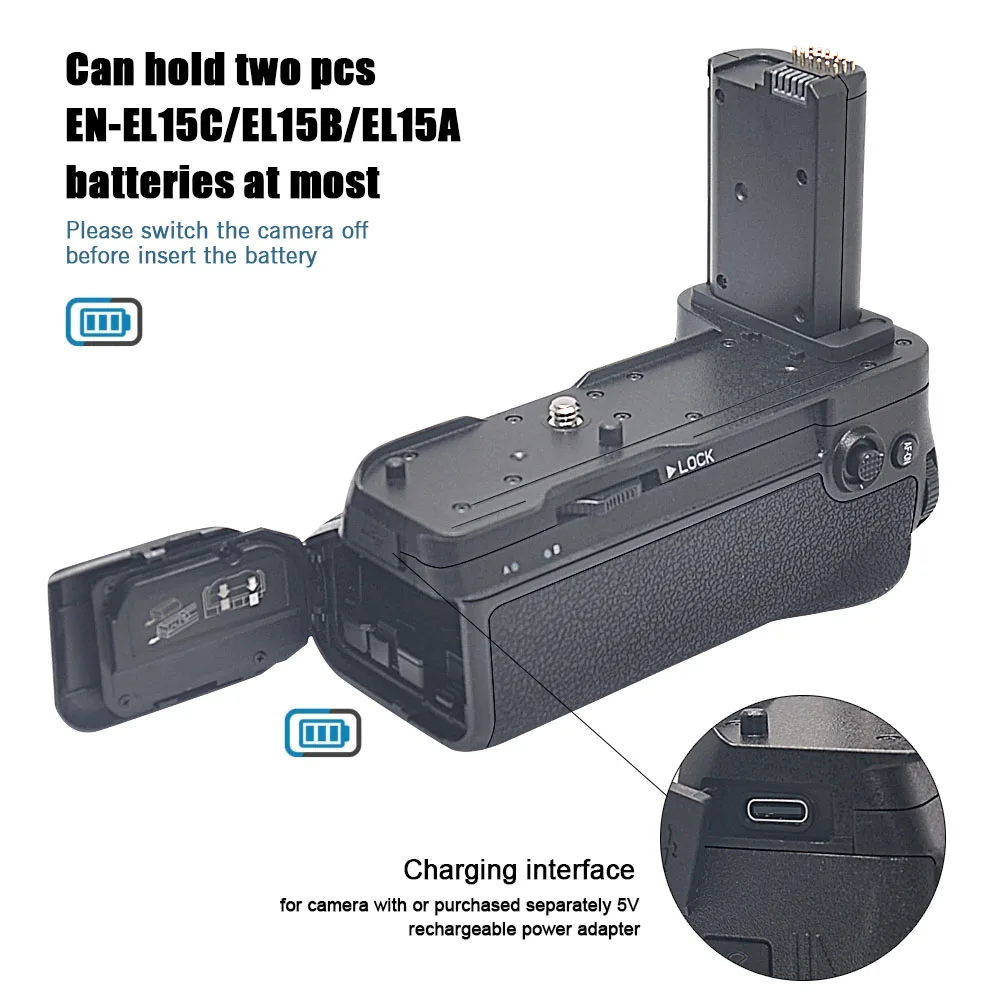 Mcoplus BG-Z8 Vertical Battery Grip with 2.4G Remote Control for Nikon Z8 Camera as MB-N12