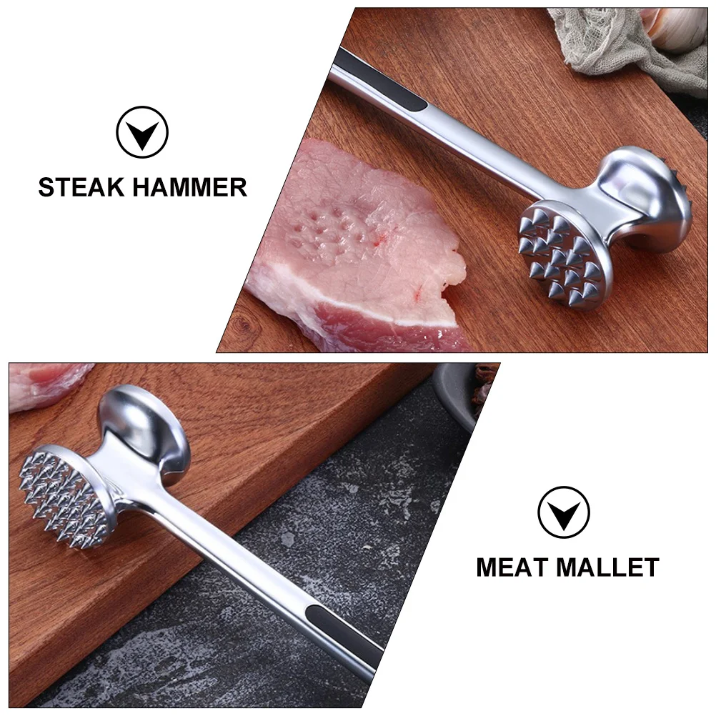 

Steak Meat Hammer Zinc Alloy Double-sided Mallet Tenderizer Food Safe Pounder for Kitchen Restaurant Beef Tools