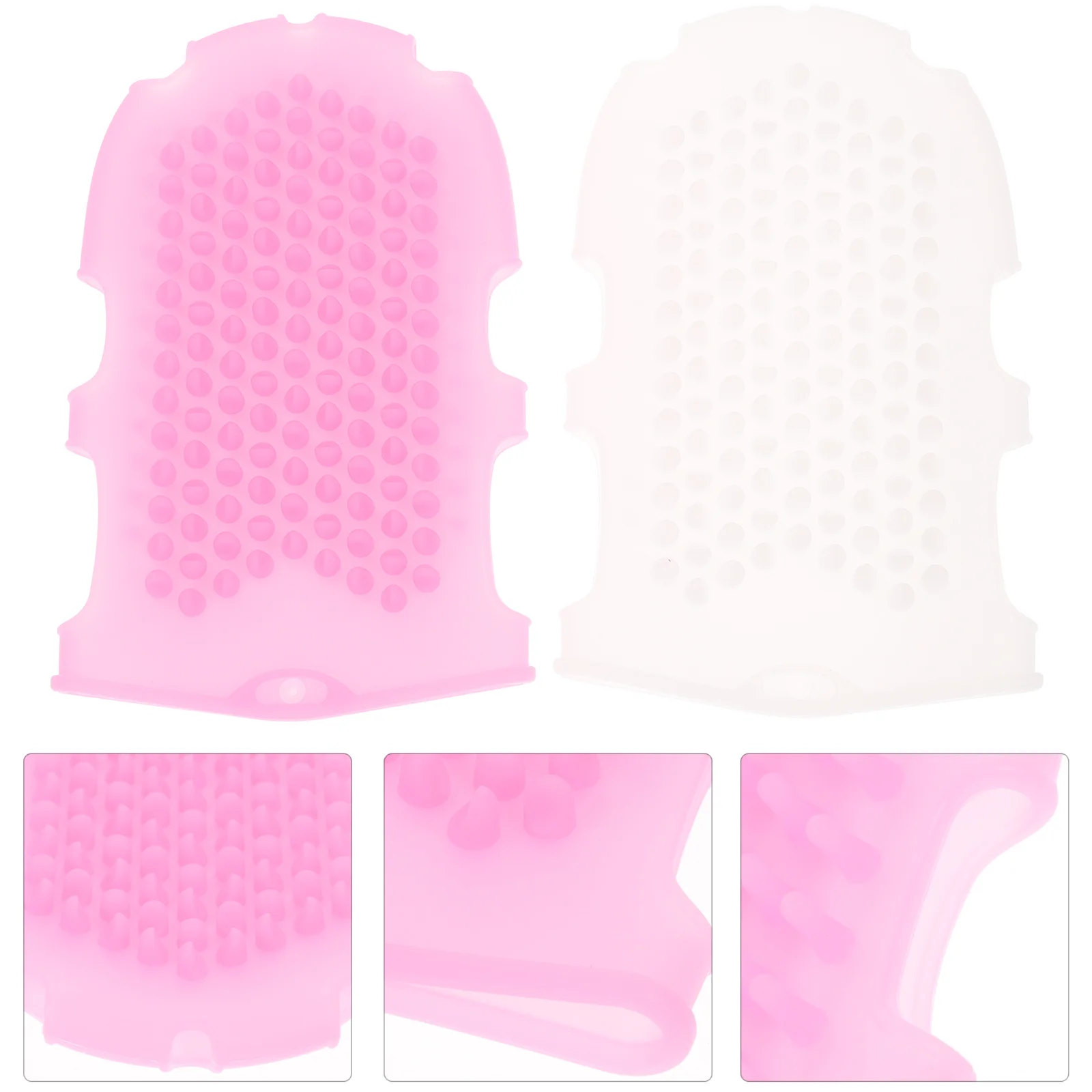 2 Pcs Silicone Massage Bath Brush Back Scrubbing Gloves Hair Color Kit Cleanser Take Baby