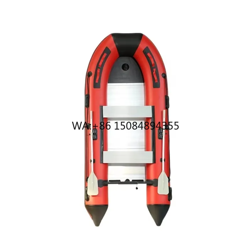 Certified MSA QL-IT-330 3.3M 4-Person Red+Black Inflatable Kayak Tender Durable Outdoor Fishing Drifting Pontoon Boat