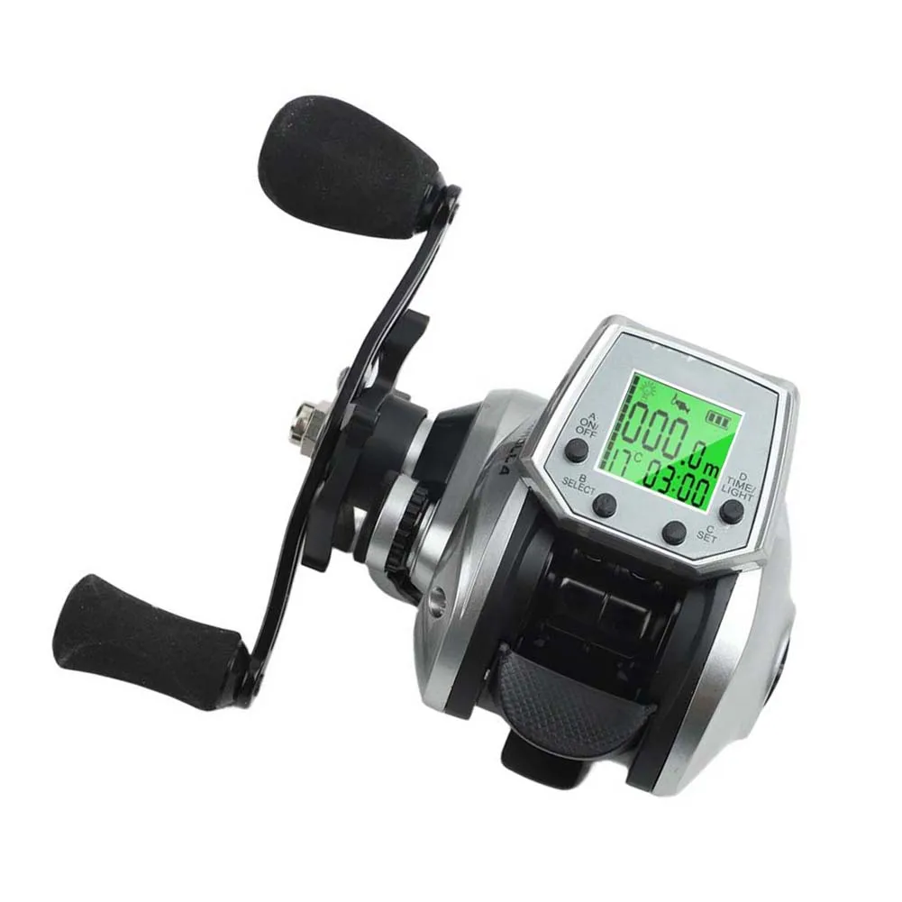 Digital Baitcasting Fishing Reel with Temperature Time Display 631 Speed and Real Time Line Length Depth Memory for Fishing
