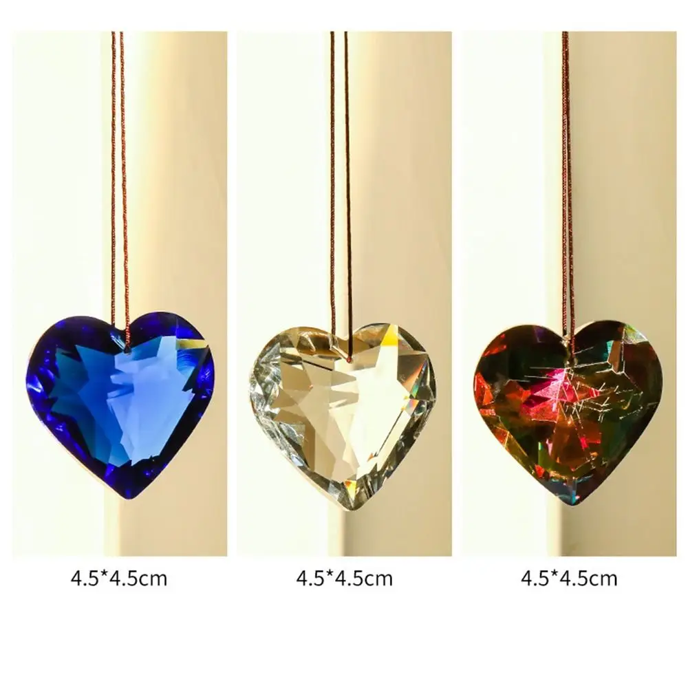 Dazzling Suncatcher Pendant Heart Crystal Window Wind Chimes Hanging Ornament Hanging Decor Outdoor Curtain Pendant Garden Home