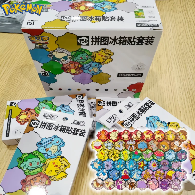 

Genuine Pokemon 151 Puzzle Fridge Magnet Mystery Box Simplified Chinese Collectible Set Home Decor For Pokemon Fans Toys Gifts