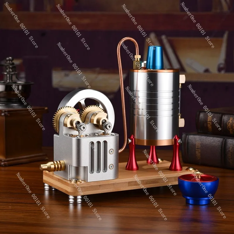Real Working Retro Steam Engine CNC Made Large Heating Boiler Full Metal Physics Collectible Model