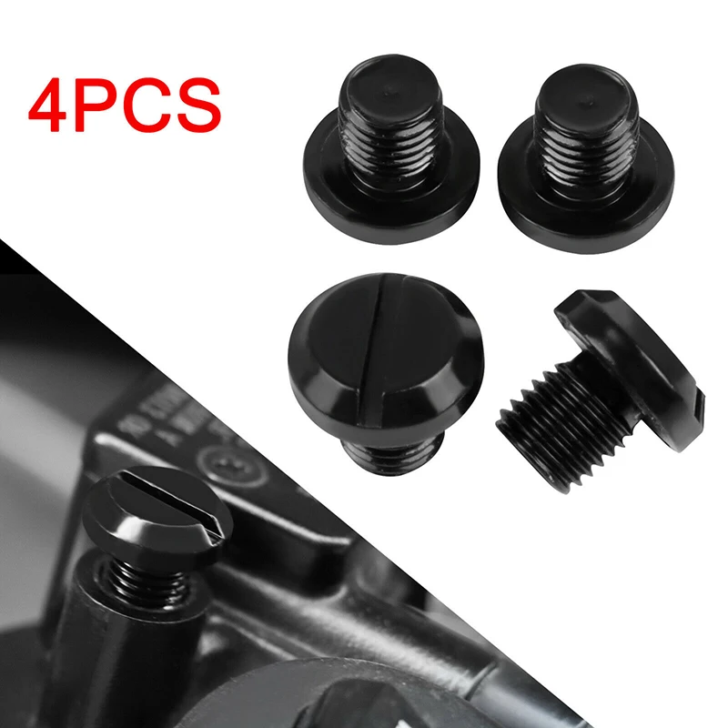 4Pcs M10 x 1.25 CNC Motorcycle Mirror Hole Blanking Plug Screw Bolts Black Left Right Hand Thread Mirror Hole Caps Universal Fit