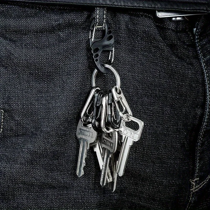 5/10 قطعة المحمولة في الهواء الطلق تسلق هوك S نوع حلقة تسلق المزدوج مشبك سلسلة المفاتيح الصغيرة في الهواء الطلق التخييم البلاستيك الصلب تسلق هوك #5