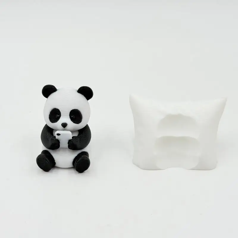 Panda-Skulptur als Dekoration, Schreibtisch- und Bürodekoration, Autodekoration, kreatives Tiermodell, Sammlerfigur, Auto-Ornament. – Detail 4