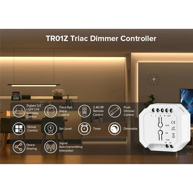 B74A 2.4G RF Triac Dimmer LED Controller Smart Dimmer Support Smart APP RF Remote Control AC100V-240V