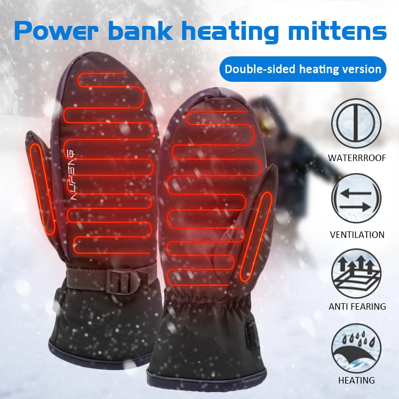 Waterproof 3 Gear Temperature For Winter Climbing Hiking Cycling Warm Heated Gloves USB Charging Electric Heated Gloves