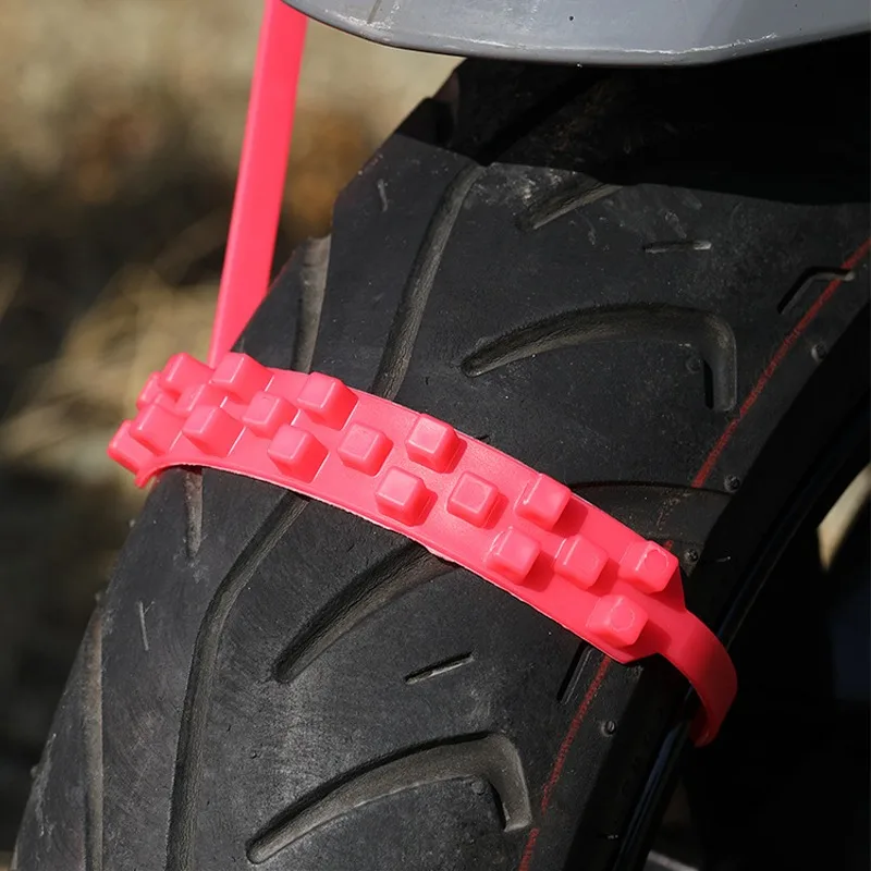 Triangle Anti-slip Tie Emergency Safety Belt with Snow Chains for Winter Tyres  and Reusable Ties for Motorcycle and Bike