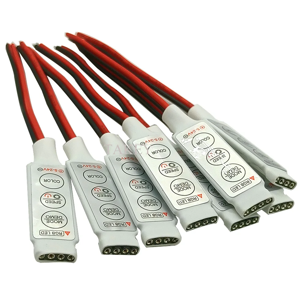 DC 5V-12V-24V 12A 3Keys Mini LED RGB Controller Dimmer Driver For RGB 5050/3528/2835/5730/5630/3014 SMD LED Strip Lights