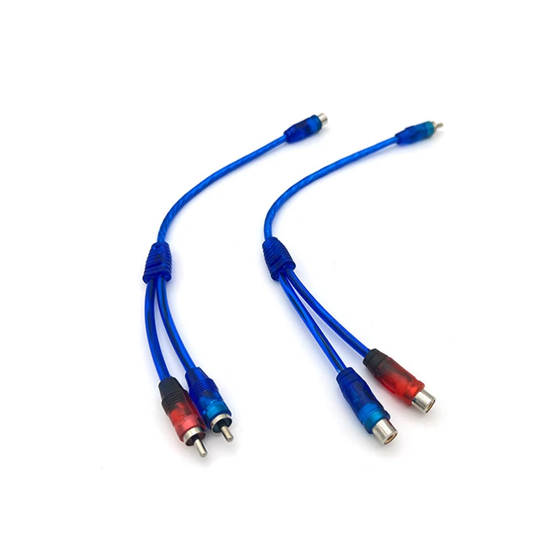 RCA Y Splitter Audio Cable 1 RCA Female To 2 RCA Male Adapter Cord For Home Audio