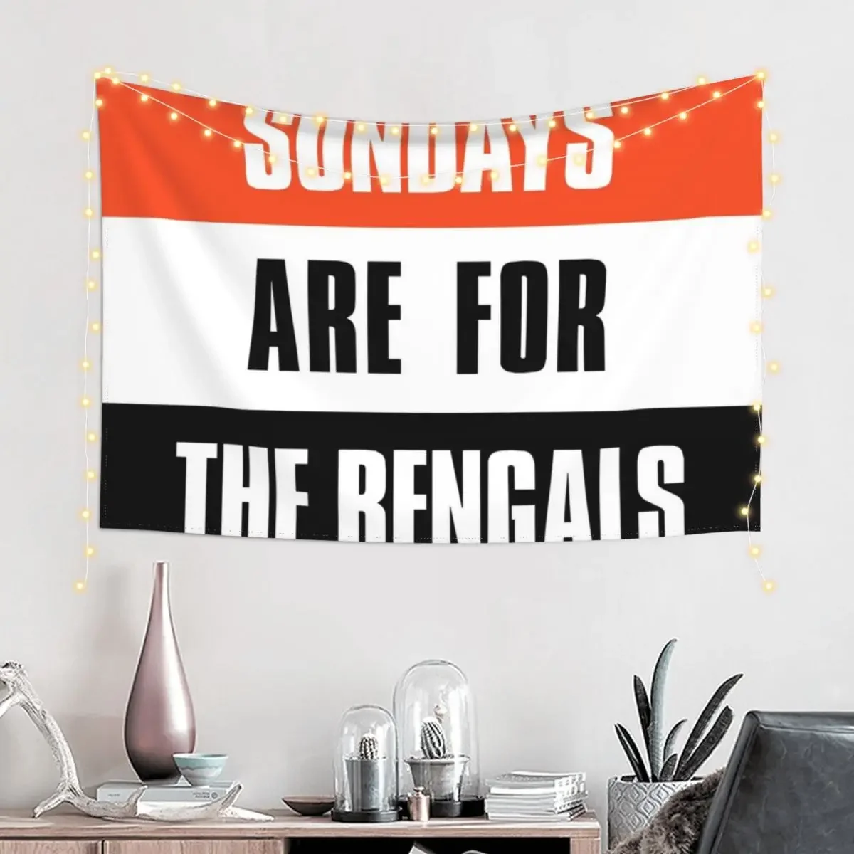 Sundays are for The Bengals, Cincinnat Football Fans Tapestry Decoration Home Bedrooms Decor Room Decor For Girls Tapestry