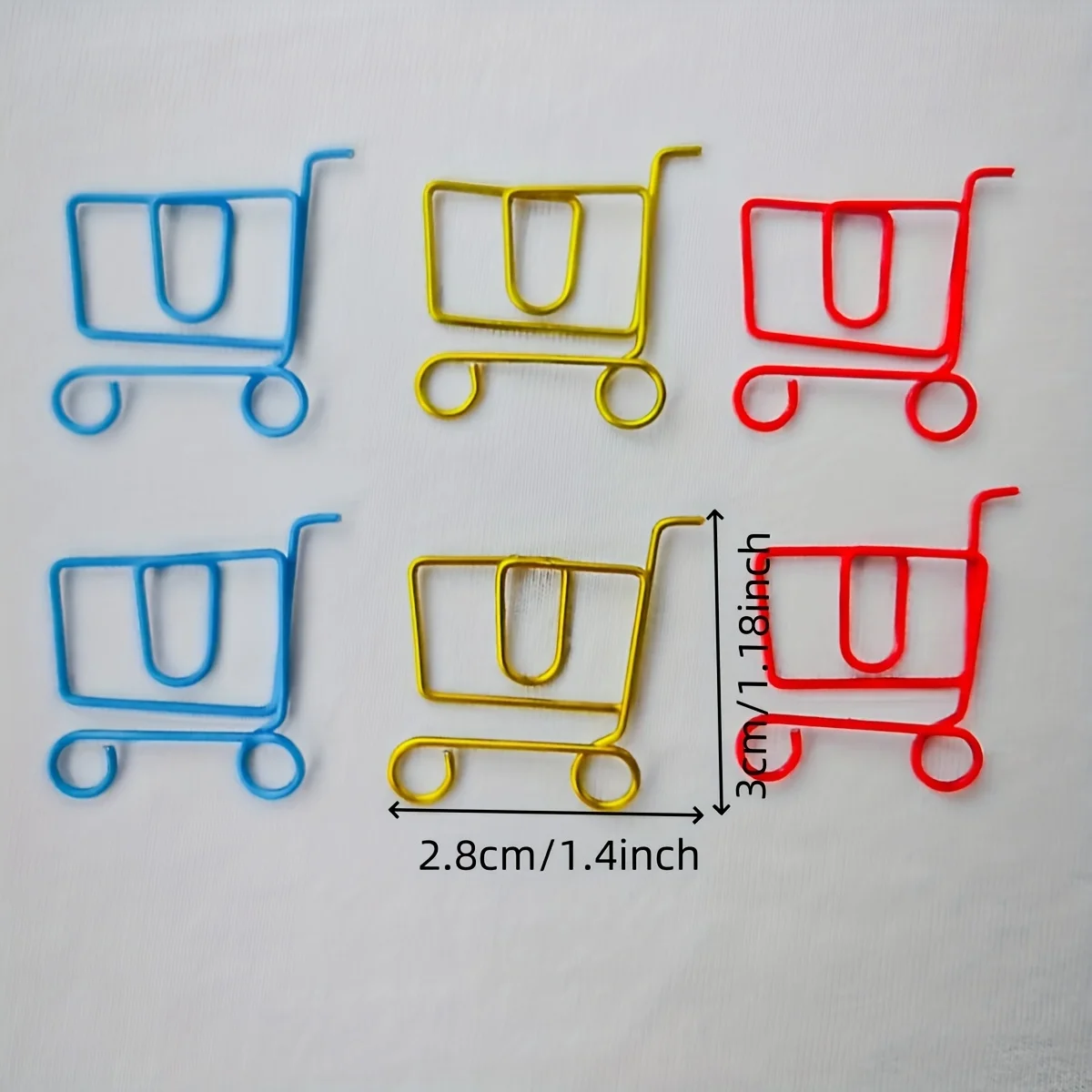 15/25Pcs Random Cute Shopping Cart Shaped Paper Clips Decorative Planner Bookmark Clips Office Wedding Journal Accessories