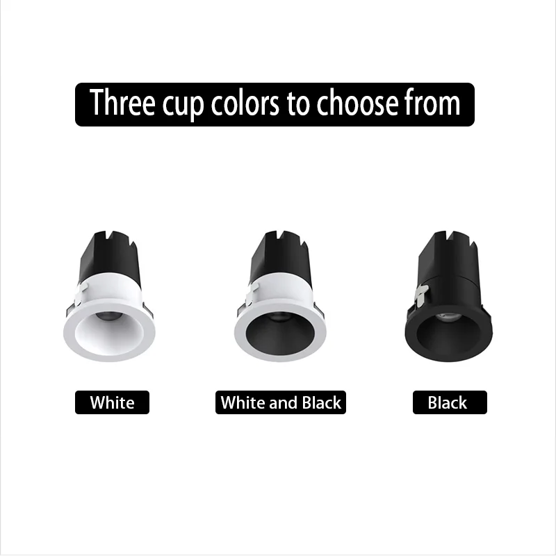 

Full Spectrum Mini LED Recessed Spotlight Eye Protection Small Size Modern Decorative Lighting Aluminum Fixture for Home Interio