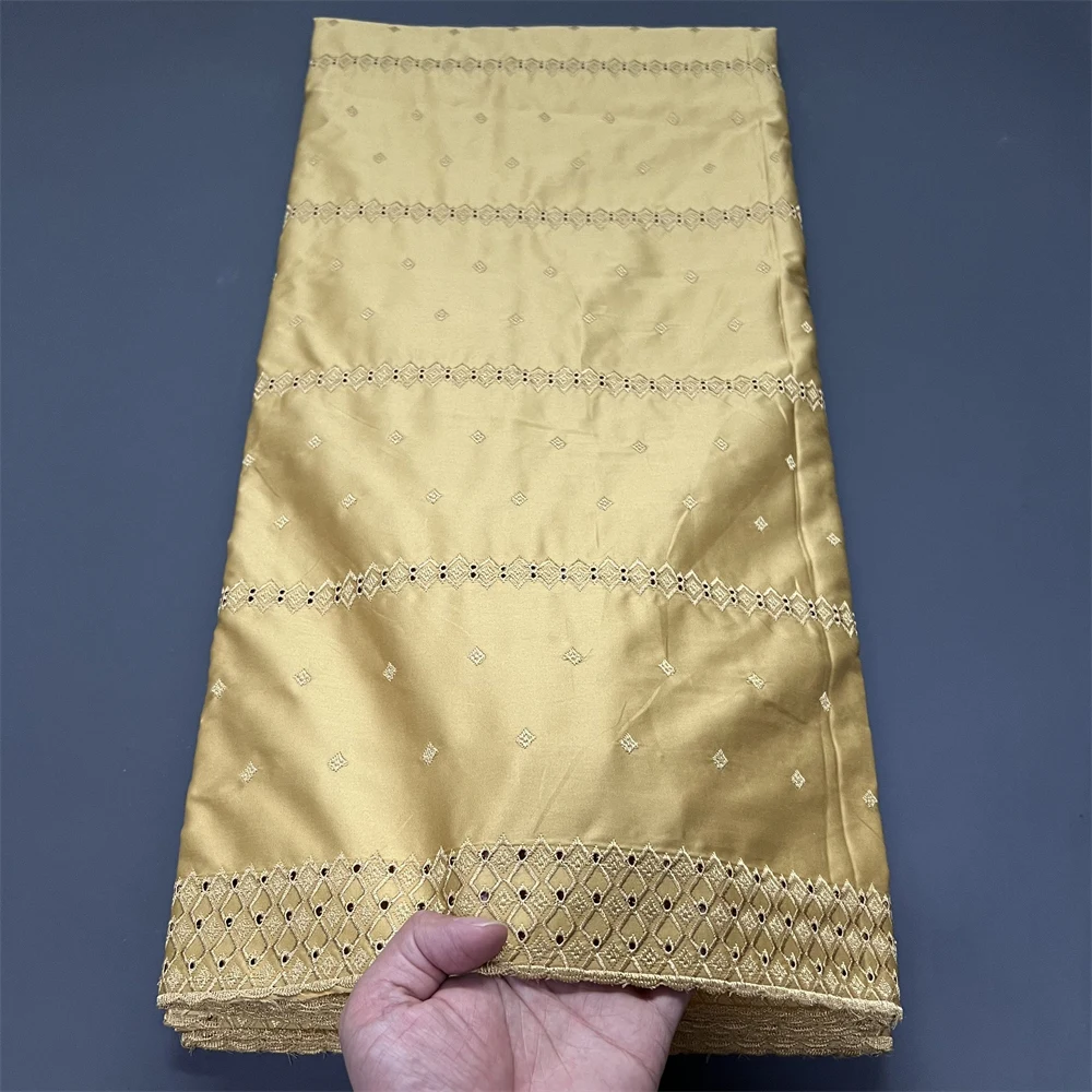 

African Lace Fabric,100% Cotton Fabrics Materials For Clothes,By The Meter,Embroidery,2025,Party Dresses,Tulle,5 Yards