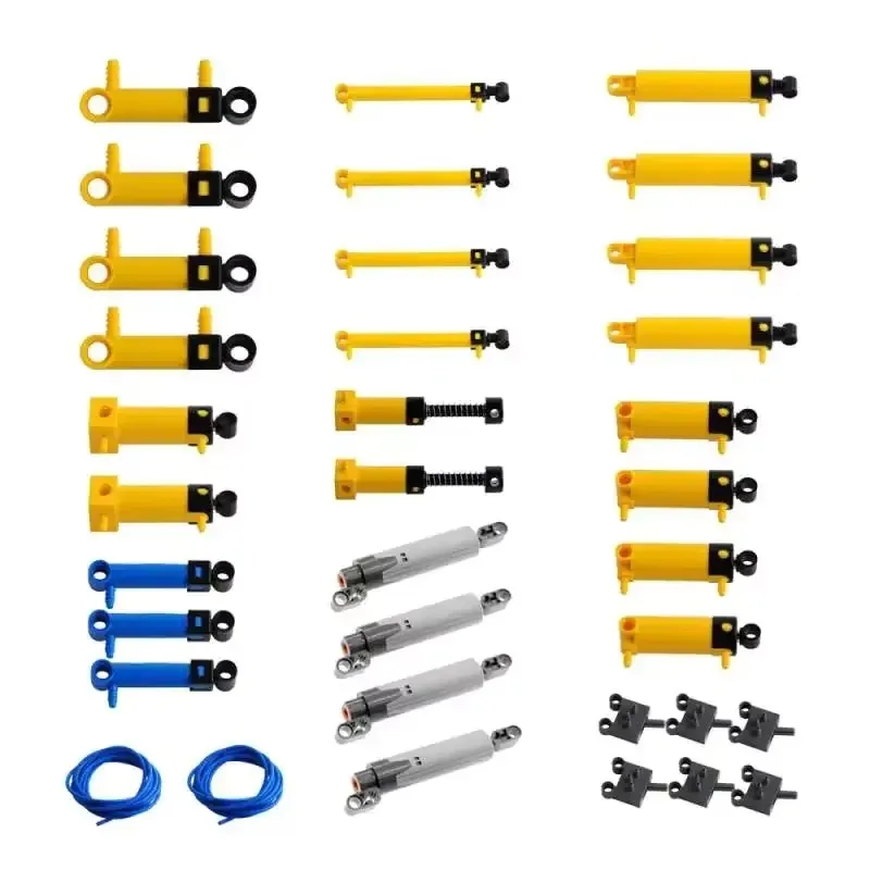 Pneumatisches Teile-Set Zylinder Tank Schalter Schlauch Verbinder-Kit für Technische MOC Mechanische Bausteine DIY Spielzeug