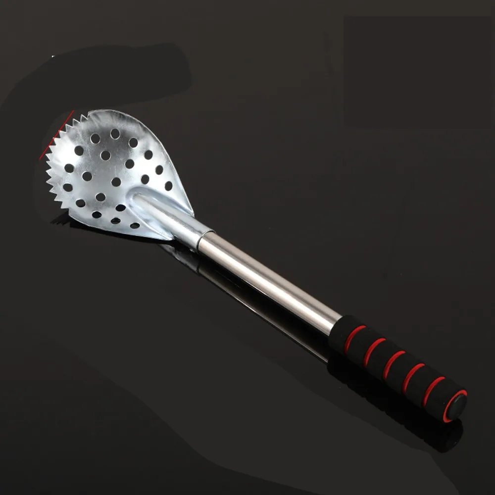 

With Long Handle Ice Scoop Skimmer Stainless Steel Portable Winter Fishing Scoop Comfortable Effortless Ice Fishing Strainer