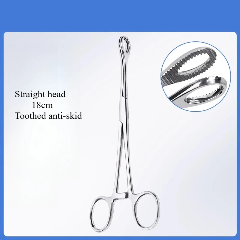 1 Pcs Toothed Oval Cervical Forceps Surgical Tissue Forceps Stainless Steel Hemostatic Instruments Open Closed Needle Ball Clamp - Image 4