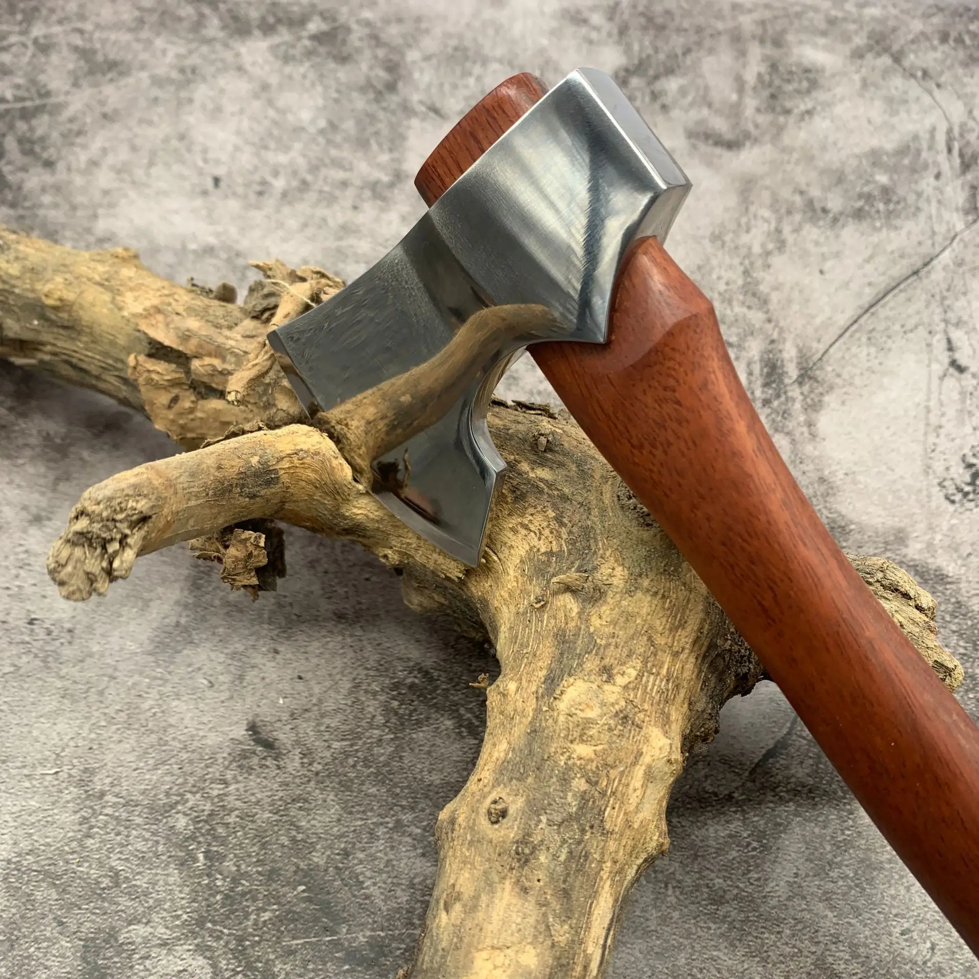 Outdoor Multi-functional Rosewood Camping Axe Log-splitting Wood Chopping Axe Camping Axe Vehicles Camping Woodworking Tools