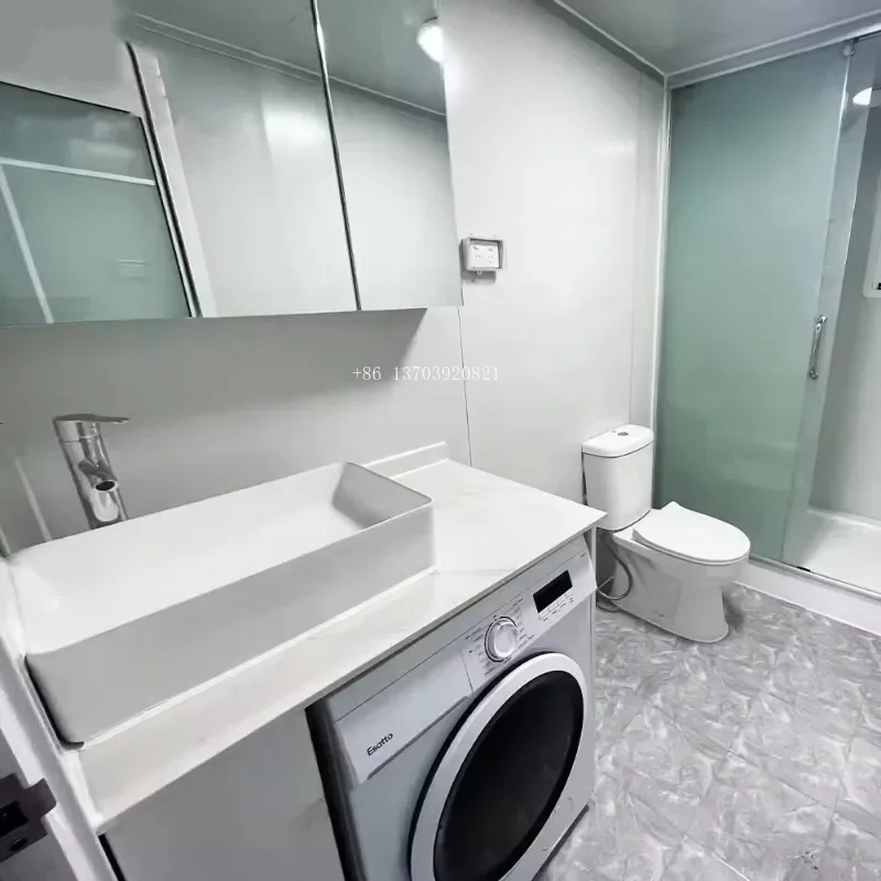 20ft Luxury Prefabricated Mobile Home ExpandableContainerHome with Terrace 1 2 3 Bedrooms Big Bathroom and Big Kitchen
