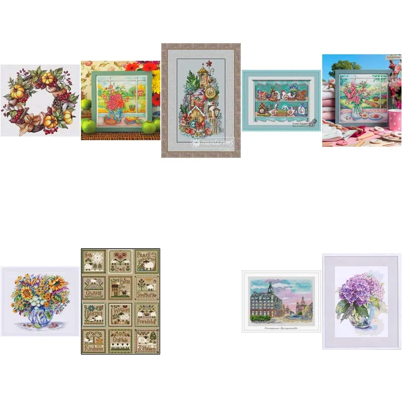 

Chinese Cross-Stitch Kits, Pumpkin Wreath, Embroidery Needlework Sets, DIY Cross Stitch, 16CT, 14CT, 18CT